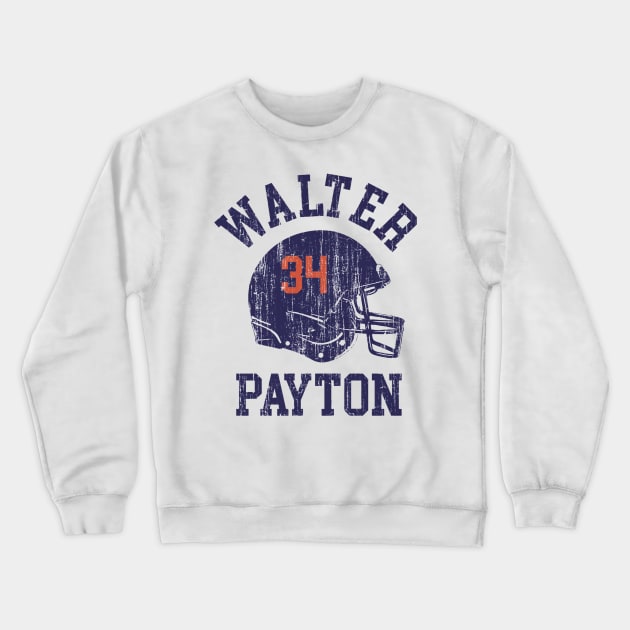 Walter Payton Chicago Helmet Font Crewneck Sweatshirt by TodosRigatSot